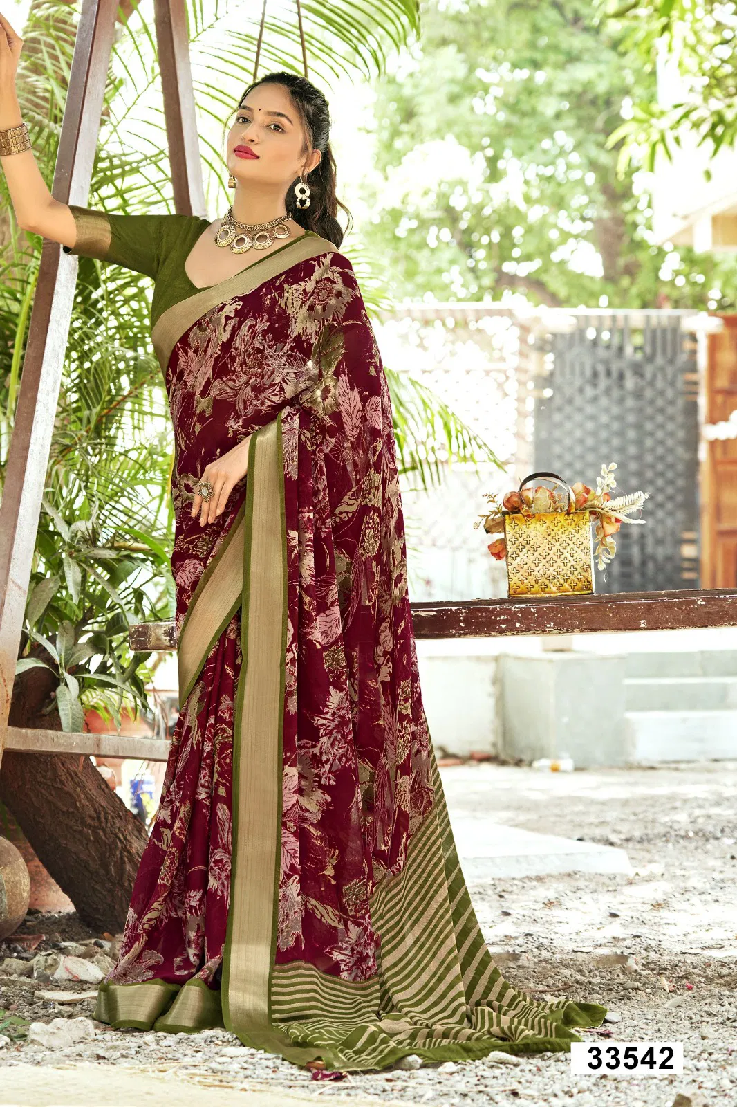 Jiya Vol 26 By Vallabhi Moss Georgette Printed Saree Suppliers In India